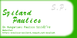 szilard paulics business card